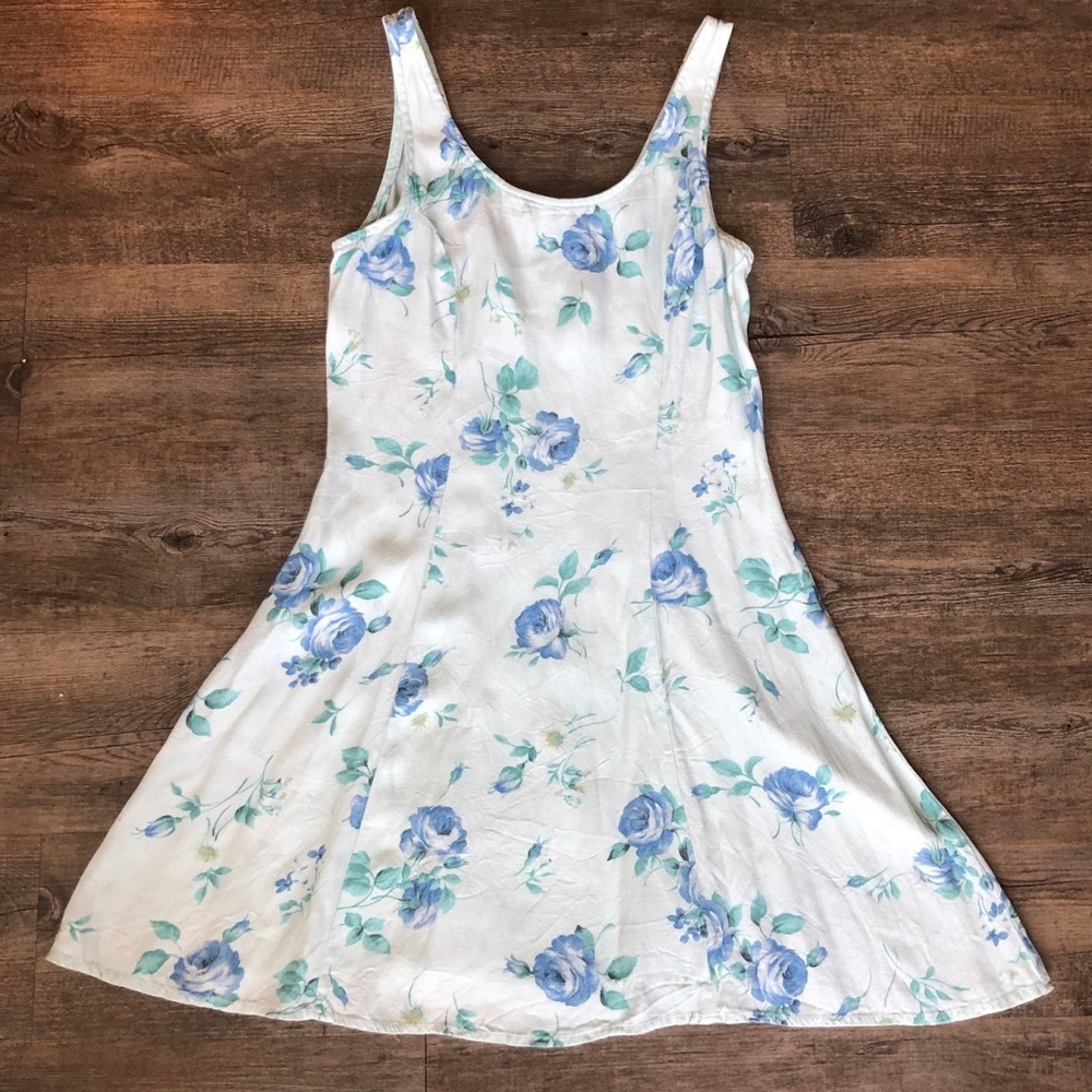 Vintage All That Jazz Blue Floral Mini Dress